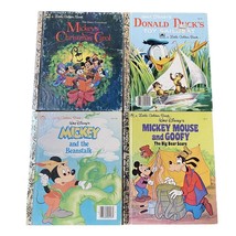 Little Golden Books Vtg Lot of 4 Mickey Donald Duck  Goofy Christmas Carol - £8.36 GBP