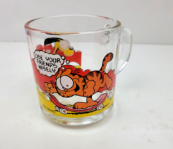 1978 McDonalds Garfield &amp; Odie Glass Coffee Cup Mug Use Your Friends Wisely - £5.55 GBP