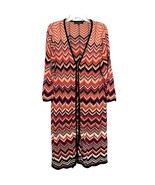 Colleen Lopez Womens Sweater Multicolor 1X Chevron Knit Cardigan Hook &amp; Eye - £15.93 GBP