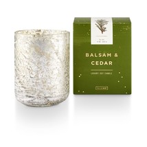 ILLUME Balsam &amp; Cedar Small Luxe Sanded Mercury Glass Candle 9oz - £26.28 GBP