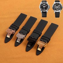 21mm Premium Rubber Waterproof Textured Black Watch Strap - 21 mm Watch Band - £14.95 GBP