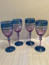 Pier 1 Imports Hand Painted Romanian Festive Wine Glasses Set of 4 - £39.56 GBP