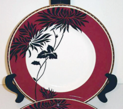Royal Doulton Desire Salad Dessert Plate 8&quot; Maroon Band/Black Leafs Engl... - $14.75