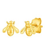 14k Yellow Gold Bee Stud Earrings - $158.39