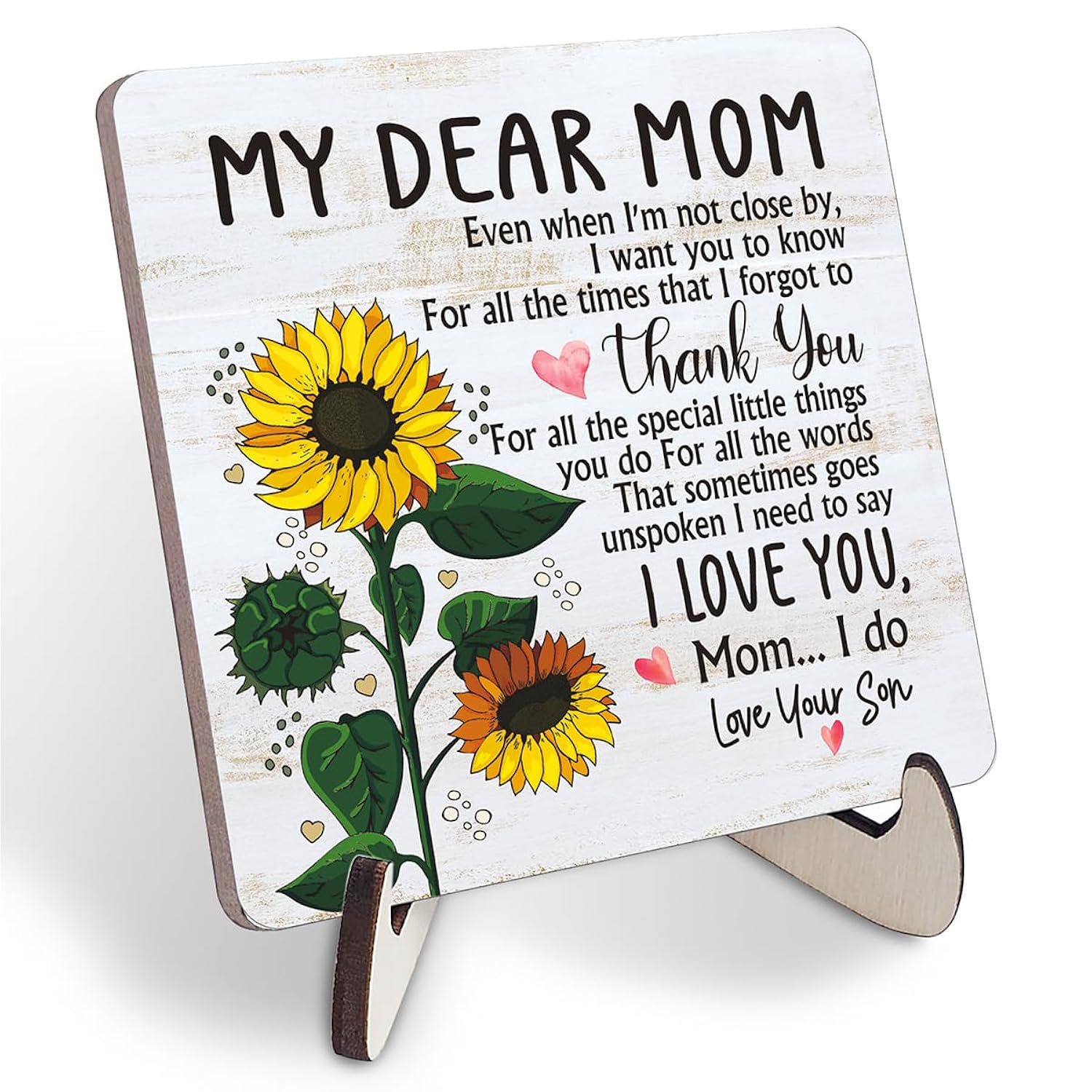 To My Dear Mom Desk Sign Gift, Mom Birthday Gifts From Son, Gifts For Mom From S