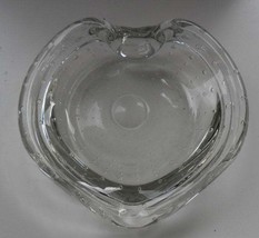 Vintage Murano Glass Handblown Art &quot;Heart Shape Ashtray&quot; Clear Glass Display Wit - £59.01 GBP