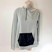 Abound Womens  XS Gray with Black hoodie Hooded Sweatshirt Sweater Cold ... - $13.86