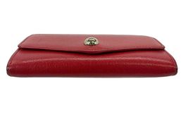 Mulberry Red Textured Leather Envelope Flap Wallet Clutch Women image 5