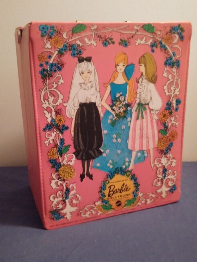 Primary image for BARBIE Vintage 1969 PINK Vinyl BARBIE Doll Trunk Case Mattel