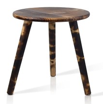 Small Side Table Furniture End Accent Rustic Solid Wood Round Plant Stand Holder - £26.99 GBP