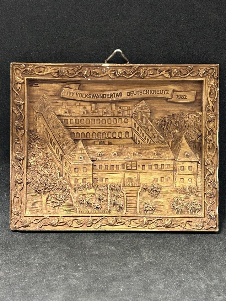 1982 Austrian Vintage Ceramic Wall Hanging German Cross International March - $15.35