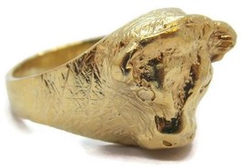 14k Solid Yellow Gold Buffalo Ring Very Detail 100% Handmade By Us. - £656.28 GBP
