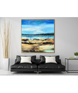 Original Decor Painting On Canvas Ocean Colorful Abstract Desert | LAST ... - £308.51 GBP