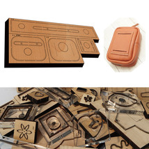 DIY Leather Craft Wallet Bag Pocket Japan Steel Blade Wooden Knife Mold ... - $57.82