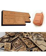 DIY Leather Craft Wallet Bag Pocket Japan Steel Blade Wooden Knife Mold ... - £45.54 GBP
