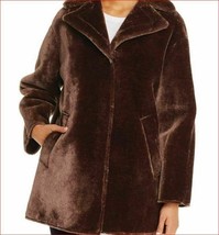 Tahari women coat jacket faux fur TH94203 312990 beaver brown SZ S NEW - £140.98 GBP