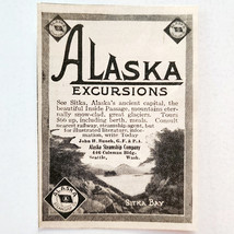 1917 Alaska Steamship Co Excursion Sitka Bay Advertisement WW1 Era Ships... - $19.99