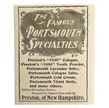 Preston Cologne Perfume 1894 Advertisement Victorian Portsmouth Beauty A... - $19.99