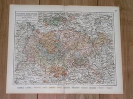 1905 Antique Map Of Thuringia Thüringen Erfurt Gotha Eisenach Zwickau Germany - £20.51 GBP