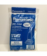 Panasonic Upright Vacuum 3 Cleaner Bags Type U-3 MC-115 2 Ply Household ... - £7.83 GBP