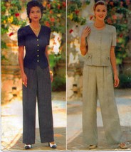 Misses Donna Ricco NY Career Work Office Top Wide Legged Pants Sew Pattern 12-16 - £9.58 GBP