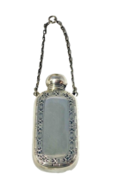 Sterling Silver Perfume Bottle Chain Chatelaine Pendant Antique Scent We... - $287.05