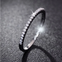 High Quality 925 Sterling Silver Plated Zircon Eternity Ring - FAST SHIPPING!!! - £7.05 GBP