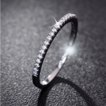 High Quality 925 Sterling Silver Plated Zircon Eternity Ring - FAST SHIPPING!!! - $8.99