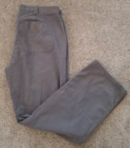 Coleman Pants Mens 38x32 (actual 38x31) Fleece Lined Canvas Gray Hiking Hunting - $18.43