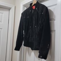 Vintage Harley Davidson Black Fringed Suede Leather Motorcycle Jacket Wo... - $118.87