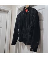 Vintage Harley Davidson Black Fringed Suede Leather Motorcycle Jacket Wo... - $118.87