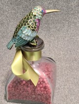 Cloisonné Hummingbird Bottle Stopper Enameled Gold Tone Gilded Metal Blu... - $20.90