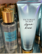 Victoria&#39;s Secret Aqua Kiss 8.4 OZ Body Mist &amp; Lotion 8 OZ Set NEW Spray... - £19.74 GBP