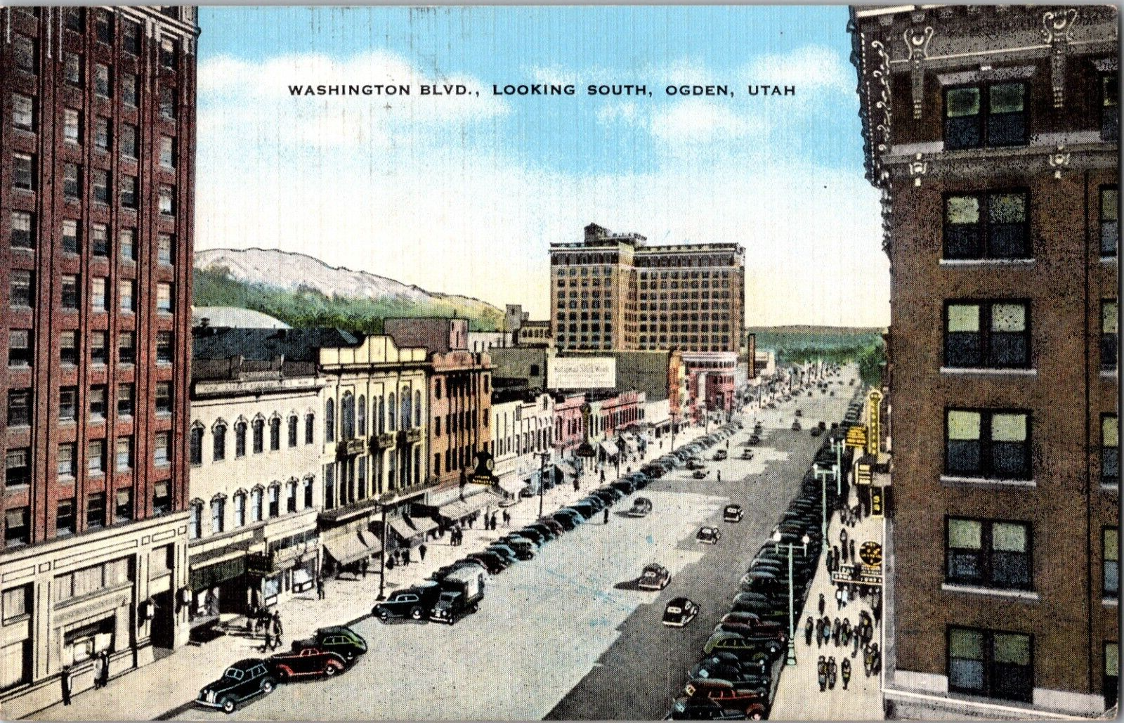 Primary image for Vtg Postcard Early Street View, Washington Blvd., Looking South, Ogden, Utah