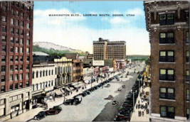 Vtg Postcard Early Street View, Washington Blvd., Looking South, Ogden, Utah - £5.36 GBP