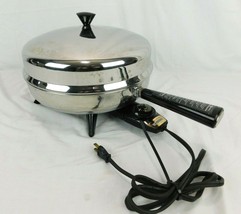 VTG Farberware Electric 12 inch FryPan 310-A Stainless Steel Dome Lid - £47.78 GBP