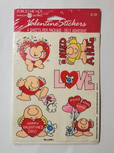 Ziggy & Fuzz Valentine's Stickers 1989 American Greetings 4 Sheets In Package - $19.79