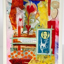 Collage Art Handmade Original Blank Greeting Card and Envelope Frame Ready - £11.82 GBP