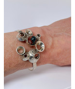 Modernist Quartz Jasper Silver Bangle Mid Century Unisex Bangle Vintag B... - €377,89 EUR