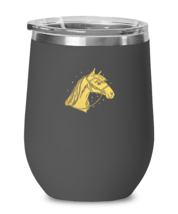 Wine Tumbler Stainless Steel Insulated  Funny Gold horse Equestrian  - £22.47 GBP