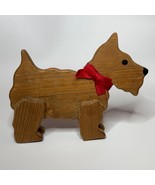 Wooden Dog Scottish Terrier Vintage Decor Shelf Sitter - $276.80 MXN