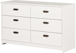 South Shore Hulric 6-Drawer Double Dresser, Pure White - £183.24 GBP