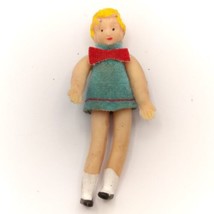 Girl Miniature Doll House Rubber Figure Vintage Toy Daughter Sister Dress - $14.95