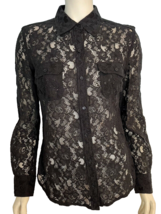 Cato Women&#39;s Long Sleeve Lace Blouse Black Size Medium - £12.93 GBP