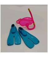 BARBIE - Fins Flippers Blue - Scuba Snorkling - With Mask (LOL) - $12.87