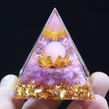 Natural Orgonite Pyramid Reiki Amethyst Energy Healing Chakra Meditation Orgone - £9.47 GBP