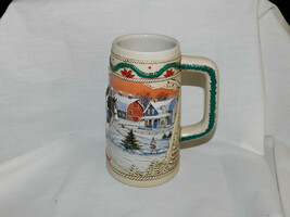 1996 Budweiser American Homestead Clydesdale Beer Holiday Stein 7 Inches Tall - £4.78 GBP