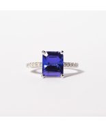 3 ct tanzanite diamond engagement ring/14k white gold tanzanite statemen... - £3,825.21 GBP+