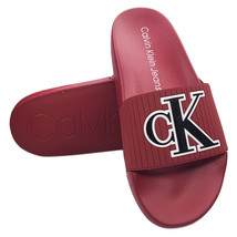 Nwt Calvin Klein Msrp $69.99 Alonzo Men&#39;s Red Slip On Slides Sandals Size 10 - £20.00 GBP