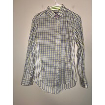 2000s Robert Graham X Artsy Travel Plaid Stripes Flip Cuff Button Up Shi... - $28.00